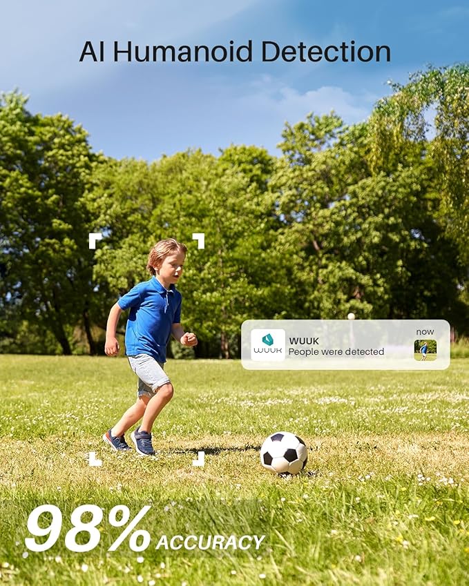 WUUK Security Cameras Wireless Outdoor, Indoor Camera, Home Surveillance System, 2K, No Monthly Fee, Motion Alert, Night Vision, 2.4/5 GHz WiFi, Compatible with Alexa & Google, 2-Camera Kit