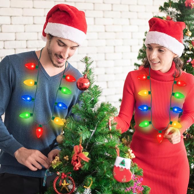 QZYL 100 Pack Christmas Light Necklace, 40 In Colorful Christmas Necklaces - Image 5