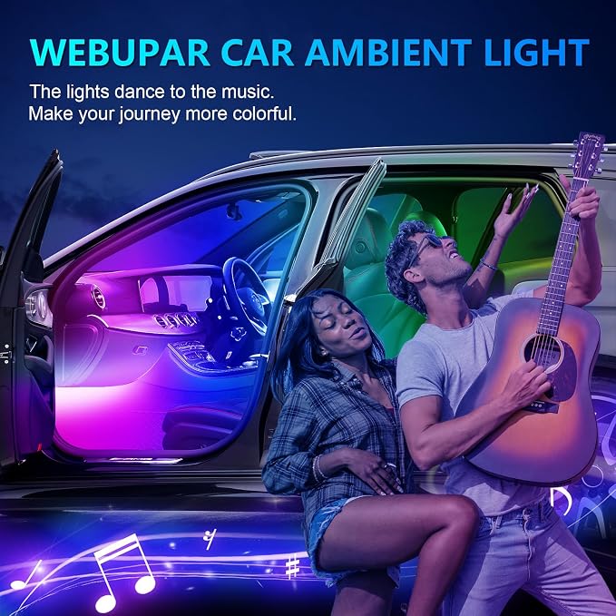Acrylic Interior Car Lights, Car Accessories 14 in 1 Car LED Strip Lights - Image 6