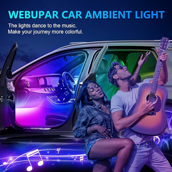 Acrylic Interior Car Lights - 6 in 1 LED Strip Lights - Image 6