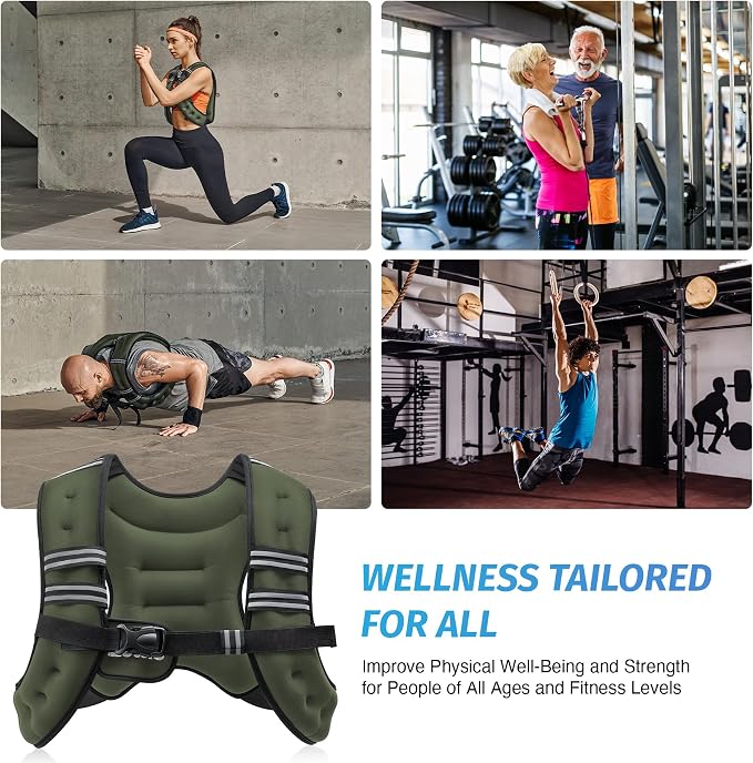 ZELUS Weighted Vest, 6lb/8lb/12lb/16lb/20lb/25lb/30lb Weight Vest - Image 6