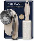 Farberware Large Lint Remover & Fabric Shaver Set – Battery Powered Sweater Shaver with Triple Blades and Extra Sticky Roller for Pet Hair, Fuzz & Pilling on Clothes & Furniture