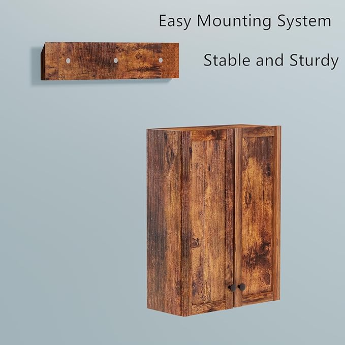 Bathroom Wall Cabinet Over Toilet Storage Cabinet 20x28 inch Brown Medicine Cabinets for Bathroom Storage Cabinet Space Saver with 2 Adjustable Shelves & 2 Doors