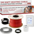 LuxHeat 120sqft Floor Heating Cable Kit - 240v Electric Heated Floor System - Heated Flooring System Includes UDG4 Programmable Thermostat w/GFCI, Heating Cable, Strapping, Sensor & Alarm