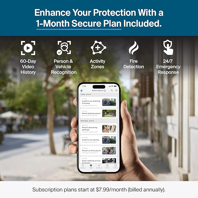 Arlo Pro Security Camera 2K HDR (6th Gen, 2025 Release) - Wireless Outdoor Camera, Rechargeable Removeable Battery, Event Captions, Emergency Response, 1-Month Trial of Secure Plan, 1 Cam, White