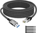 USB to Ethernet Cable 8 FT, 3.0 A Male to RJ45 Male Cord, Directly Connected by Kxable