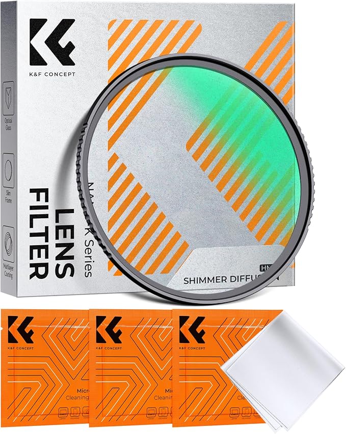 K&F CONCEPT 77mm Shimmer Diffusion 1 Filter Optical Glass 18 Multi-Coated by KFCONCEPT