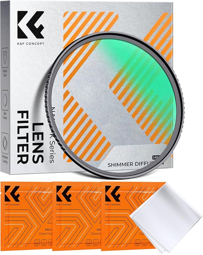 K&F CONCEPT 58mm Shimmer Diffusion 1 Effect Filter Optical Glass 18 by KFCONCEPT
