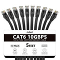 Jadaol Cat 6 Ethernet Cable 5ft 10-Pack, 10Gbps Support Cat8 Cat7 Network by Jadaol