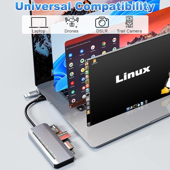 7 in 1 Memory Stick Pro Duo Card Reader, USB-C Multi Cards Reader - Image 9