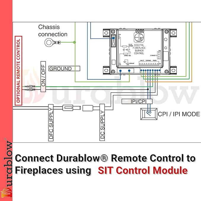 Durablow SH3001-RH Gas Fireplace WiFi Smart Home Remote Control for Millivolt Valve, Compatible with Alexa, Google Home (On/Off + Timer + Schedule Programmable + Remote Handset)