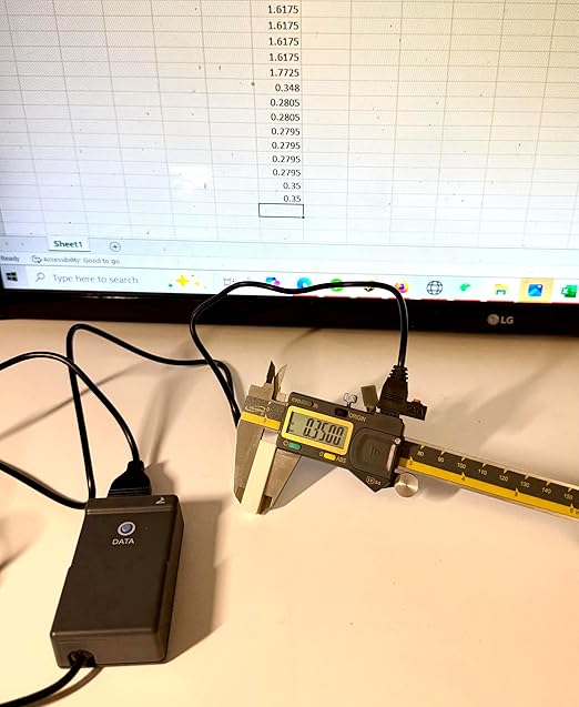 iGAGING Absolute Origin 0-6" Digital Caliper, IP54 Stainless Steel, SPC/USB Output Port, Fraction Reading, Depth Base, Case, Manual, Battery