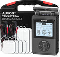 AUVON Rechargeable Digital TENS Unit Muscle Stimulator with 600 mAh Battery, TENS Machine with 8 Customizable Modes, Electric Massager for Shoulder, Back Pain Relief, 6 TENS Pads, A Carry Case