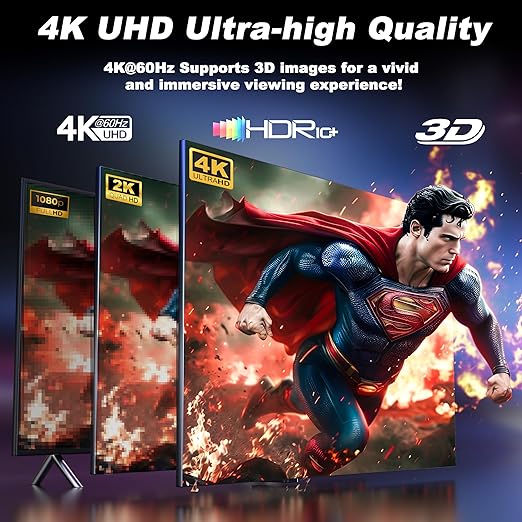 HDMI Switch 4 in 1 Out 4K@60Hz, 4 Ports HDMI Switcher Splitter Selector with Remote, Support HDCP 2.2 HDR 10+ Dolby Vision/Atmos 18Gbps CEC for Apple TV Game PC PS4 5 Pro Xbox Roku