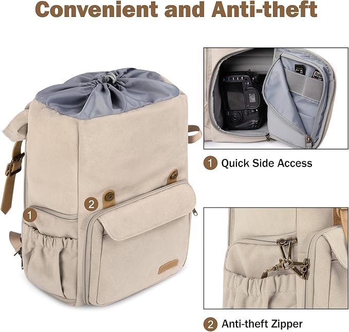BAGSMART Camera Backpack, DSLR Camera Bag, Waterproof Camera Bag Backpack - Image 4