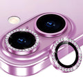 for iPhone 16/16 Plus Camera Lens Protector Bling Individual Metal Diamond Ring by Xfilm
