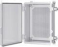 Gratury Junction Box, IP67 Waterproof Plastic Enclosure for Electrical Project, Hinged Grey Cover, Includes Mounting Plate and Wall Bracket (Grey Cover, 14.6"×10.6"×5.9")