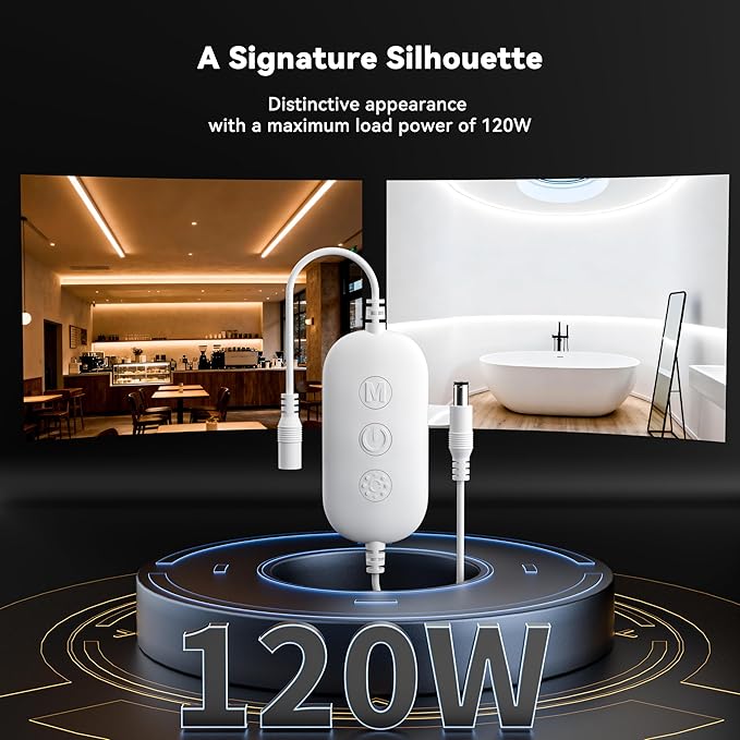 PAUTIX RF WiFi Smart Remote Dimmer for Single Color LED Strip Lights,Compatible with Alexa and Google,14-Key Wireless Remote,DC 12-24V Controller for 3528/2835/5050/COB LED Strip Light