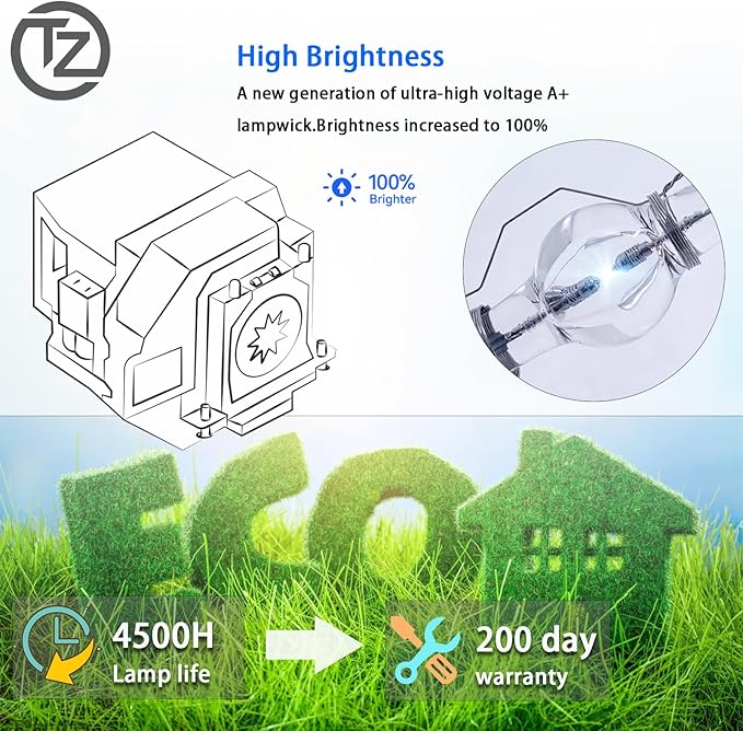 TZRSQL NP12LP 5811100818-S for NEC NP4100 NP4100W NP4100-09ZL NP4100W-06FL NP4100W-07ZL NP4100W- 08ZL NP4100W-09ZL /10ZL for Vivitek D-6000 D-6010 D-6500 D-6510 D-5600 Replacement Projector Lamp Bulb