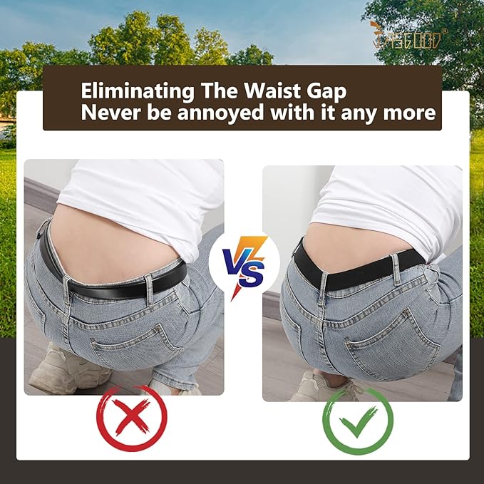 JASGOOD Women No Show Stretch Belt Elastic Web Strap Belt with Flat Buckle for Jeans Pants Dresses