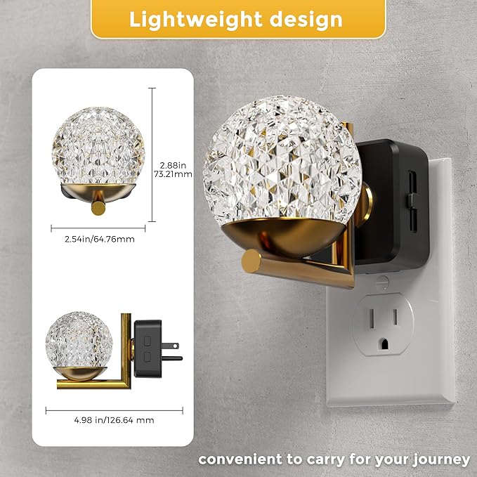 L LOHAS LED Night Lights Plug Into Wall 2 Pack,Dusk to Dawn Sensor,10-Color RGB Dimmable Night Light, 180°Rotating Plug in Night Light for Bathroom, Hallway, Bedroom, Stairway