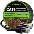 Cat 6 Outdoor Ethernet Cable 150 ft, 24AWG 10Gbps Cat6 Cable Cord Waterproof by EthernetCable