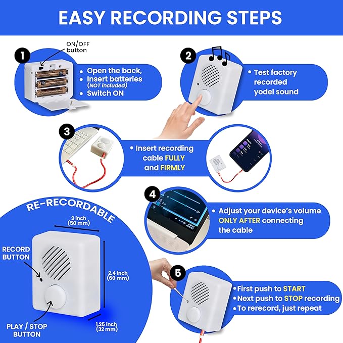 200 Seconds Voice Recorder for Stuffed Animals | Recordable Button Sound Box for Crafters, Hobbyists, etc | Voice Box for Recordable Gifts | Build a Bear Voice Recorder | Toy Recorder