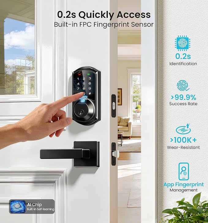 Veise VE07-L Fingerprint App Control Smart Locks - Image 4
