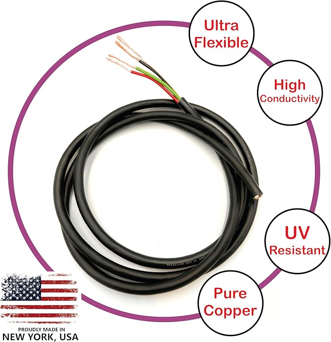 NATIONAL Wire & Cable – 16 AWG 4-Conductor Premium Copper Wire, 25 ft, Stranded | Made in USA, Heavy-Duty Flexible Jacket | LED, Lights, DIY Projects, Low Voltage Wiring, Indoor and Outdoor Use