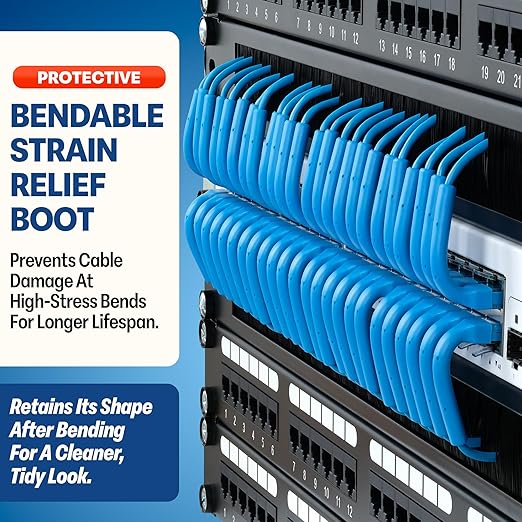 Everest Ultra Slim Cat6a Ethernet Patch Cables 1ft Blue - Image 3
