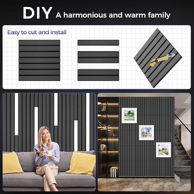 BSHEAD 16 Pack Large Fold Soundproof Wall Panels,12 x 12 x 0.47 in Sound Proof Foam Panels for Walls, 1.2lb/ft³ High Density, Thicker 0.47in, Acoustic Panels, Sound Dampening Panels Gray