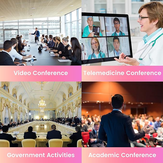 All-in-One PTZ 4K Conference Room Camera System with Bluetooth Speakerphone 12X Optical Zoom HDMI Wide View Angle Lens Works with Zoom Webex for Large Meeting Room