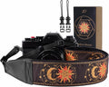 Padwa Lifestyle Helios Moon God Camera Strap -2" Full Grain Leather Ends Camera by PadwaLifestyleCameraStrap