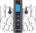 AVCOO 30 Modes TENS EMS Unit Compact Muscle Stimulator for Pain Relief of Back, Shoulder, Neck, Rechargeable & Portable Dual Channel EMS Muscle Stimulator with 30 Intensity Levels, 12 Electrode Pads