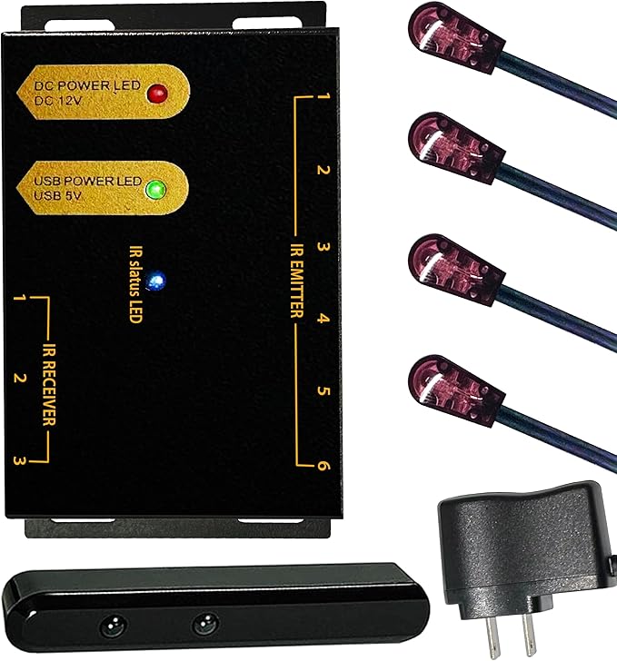 ENSIGEAR IR Repeater Kit, ir Repeater System，IR Remote Control Extender .Supports up to 100 feet， Dual Sensors Receiver