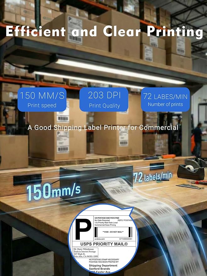 Forc Bluetooth Thermal Shipping Label Printer, 4x6 Wireless Thermal Label - Image 4