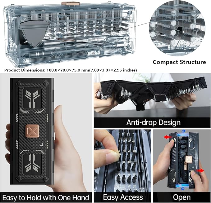 Small Electric Screwdriver Set, JAKEMY Smart 3 Torque Cordless Screwdriver Kit, Compact Power Screwdrivers with 160 Precision Bits for Computer, Laptop, iPhone, PS5, Xbox, Watch, Jewelry, Eyeglasses