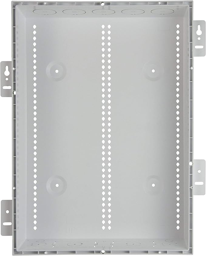 Legrand - OnQ 20 Inch Media Enclosure, Wifi Electrical Box, Cable Management Box for Distribution of Networking Service, Recessed Media Box Lets Signal Through, White, ENP2050-NA