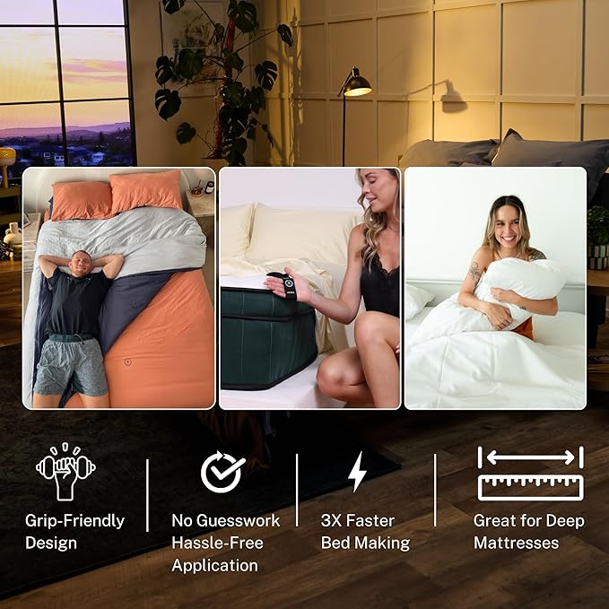 THE LAD COLLECTIVE 3.0 Queen Bedding Set - 4-Piece Bedset w/Fitted Sheet, Top Sheet & 2 Standard Pillowcases [Duvet Not Included] - Bamboo-Cotton - New England