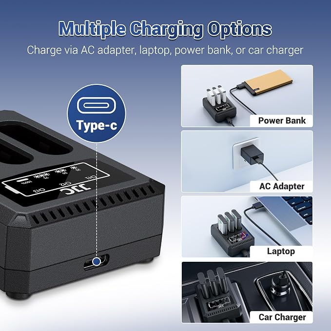 JJC NB-13L Battery Charger USB Triple Slot - Image 4
