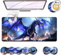 BFUKVOU Large Keyboard Mouse Pad Set, Extended Mouse Pad+Keyboard Wrist Rest Support, Memory Foam Ergonomic Easy Typing, 4Pcs (31.5×11.8 in) Desk Pad Set for Office Home,Fantasy Dragon