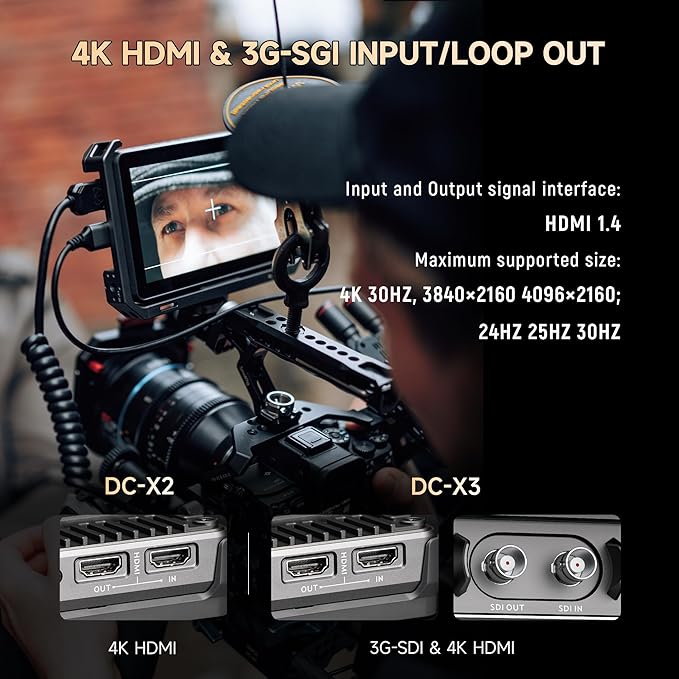 VILTROX DC-X2 2000 Nits Video Field Monitor with Rig Cage, 6 inch Touchscreen 4K HDMI in/Out On Camera Monitor with Sunshade Hood Battery, 1920X1080 HD Focus Peaking 3D Lut Full Waveform RGB Parada