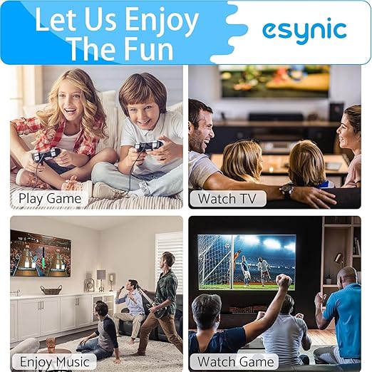 eSynic Portable Optical to RCA Adapter-Volume Control-Built in Voice Amplifier Chilp- 192kHz DAC Converter with 7ft Cable-Plug & Play- for Gaming Console/Blu-Ray/DVD/HDTV to R/L Stereo Audio System