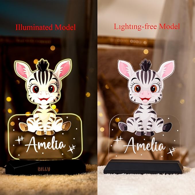 hun concept Personalized Unicorn Night Light for Kids – Custom Name LED Lamp, Cute Acrylic Unicorn Design, Baby Room & Nursery Decor, Magical Gift for Girls, Birthday Gifts