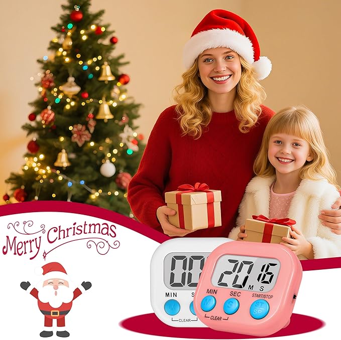 ZILLEEN Classroom Timer for Kids Teachers 2 Pack Digital Timers, White & Pink