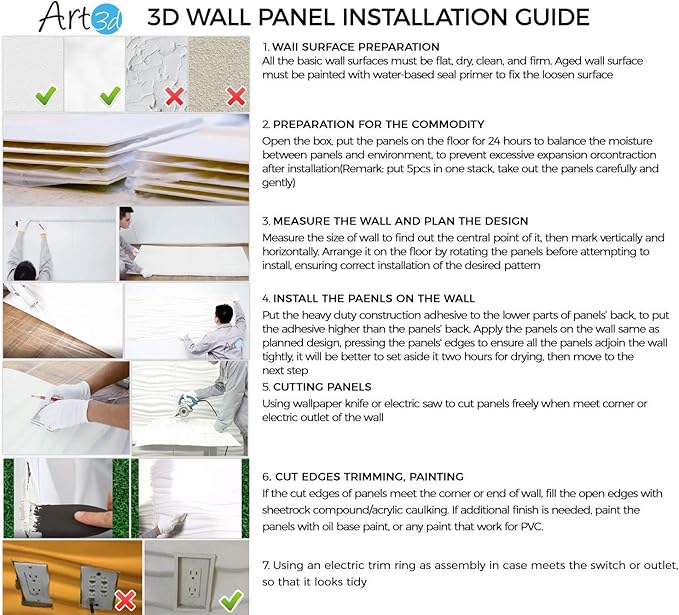 Art3d 12 Pack 3D Diamond Design Wall panels 19.7"x19.7" PVC Panel for Interior Wall Decor Living Room, Office, TV Background, Snow White