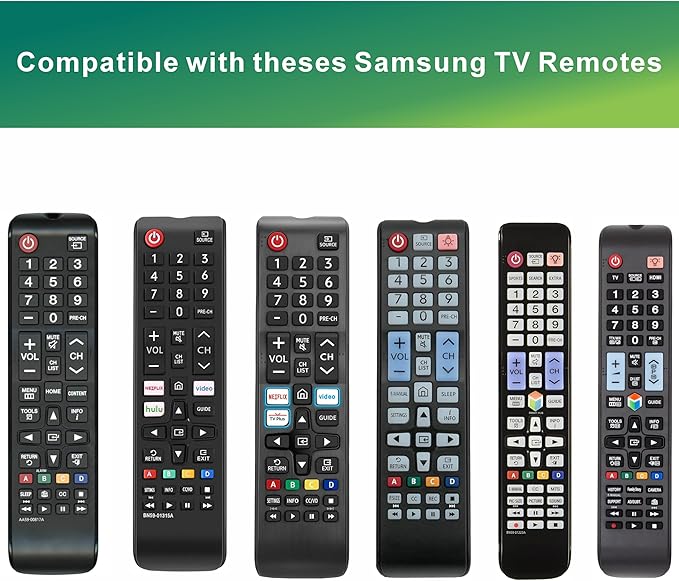 Universal Remote Compatible with Samsung TV Remote Replacement, IR, No Voice, Compatible All Smart LCD LED HDTV 3D Smart TVs Models BN59-01315J BN59-01315A BN59-01301A