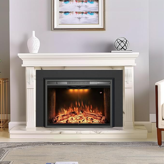 Trim Kit Designed for 40" Electric Fireplace Insert, Black
