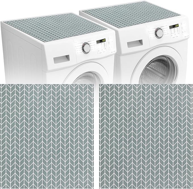 Actvty Washer and Dryer Covers for the Top, 2 Pieces 25.6'' x 23.6'' Washer Dryer Top Protector Mat, Diatomite Rubber Washing Machine Top Covers Non-Slip Scratch Protection Dust-Proof