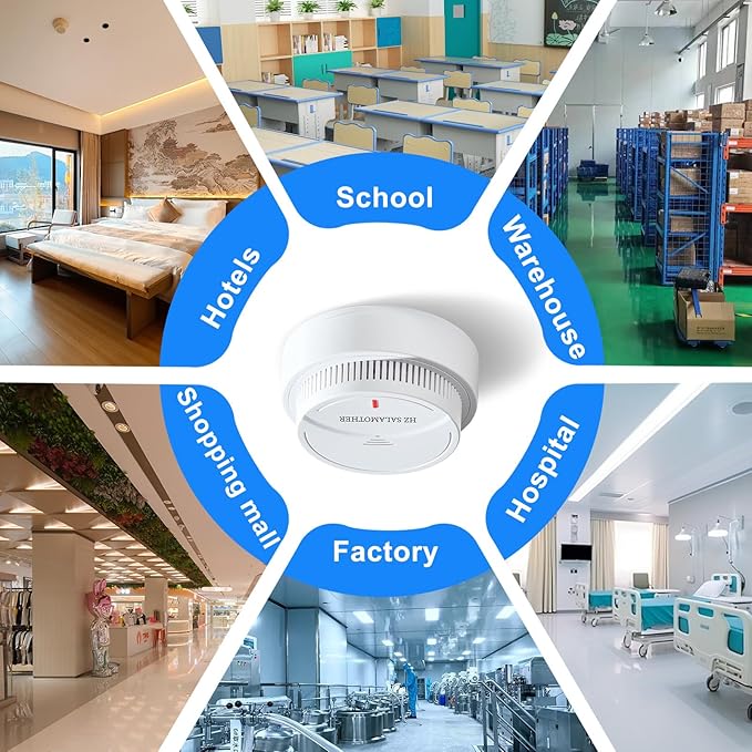 Smoke Detector 3 Pack,Fire Alarms Smoke Detectors with Photoelectric Technology with LED Lndicator and Test Button,Smoke Alarm for Home,Bedroom,Kitchen